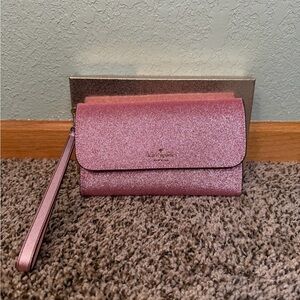 ♠️ kate spade ♠️ - Medium Glitter Wristlet - Mitten Pink